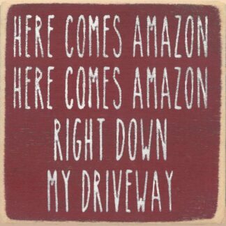 Here Comes Amazon, Here Comes Amazon, Right Down My Driveway